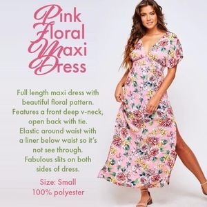 Pink Floral Maxi Dress